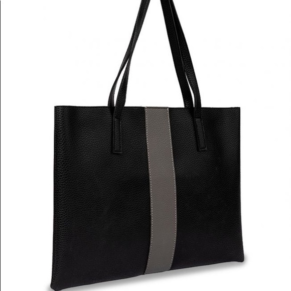 VINCE CAMUTO—BLACK VEGAN LEATHER “LUCK TOTE” BNWOT - Picture 7 of 14